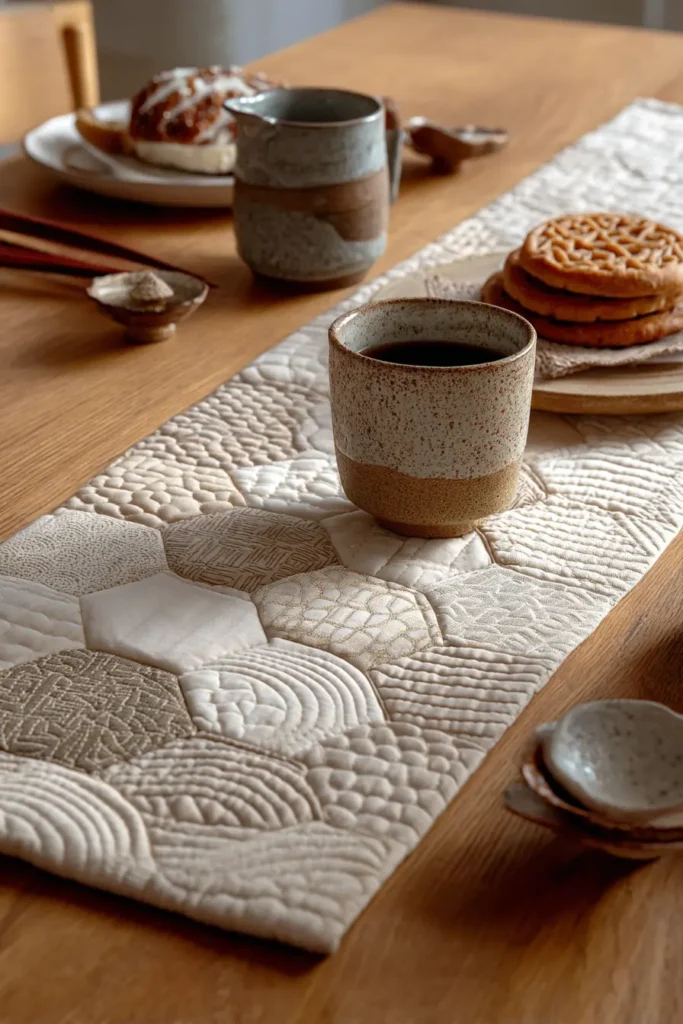 Handcrafted Japanese Quilt Table Runners wih Zen Aesthetics