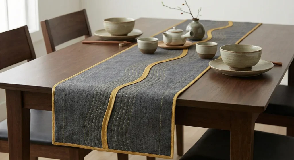 Handcrafted Japanese Quilt Table Runners wih Zen Aesthetics