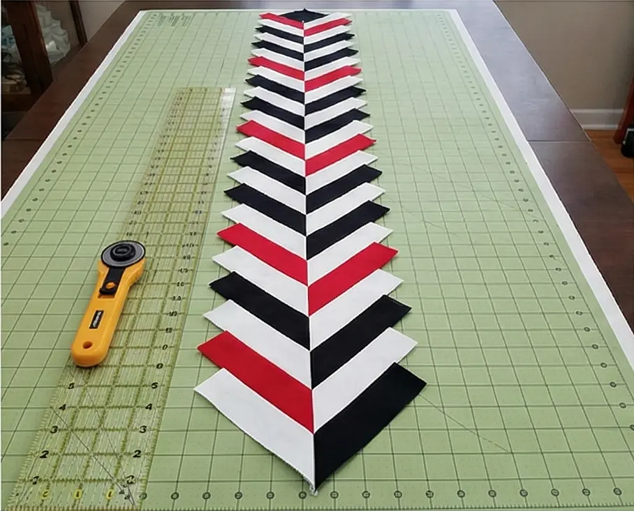 Herringbone Pattern Quilt Runner for Sideboard in Dining