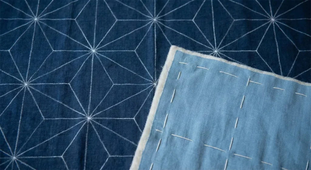 Indigo Dyed Japanese Quilt Bed Covers for Calm Sleeping Spaces