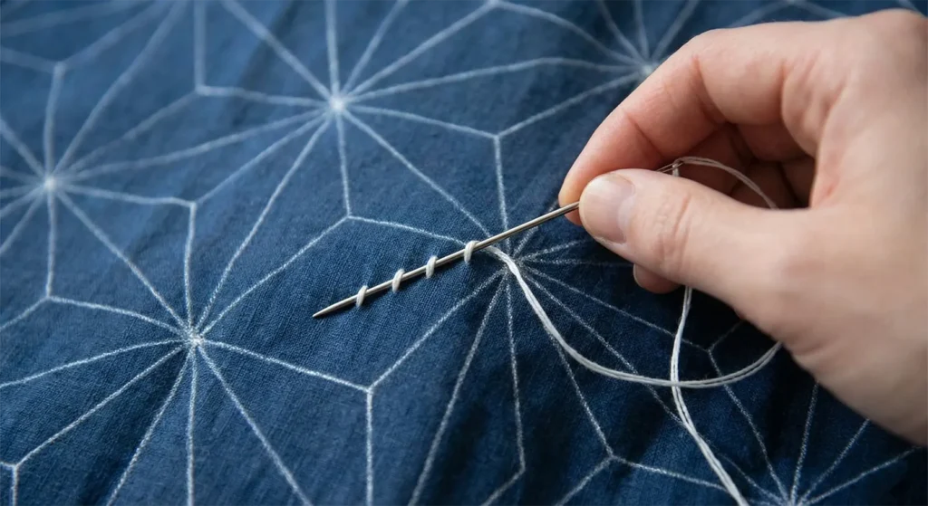 Indigo Dyed Japanese Quilt Bed Covers for Calm Sleeping Spaces