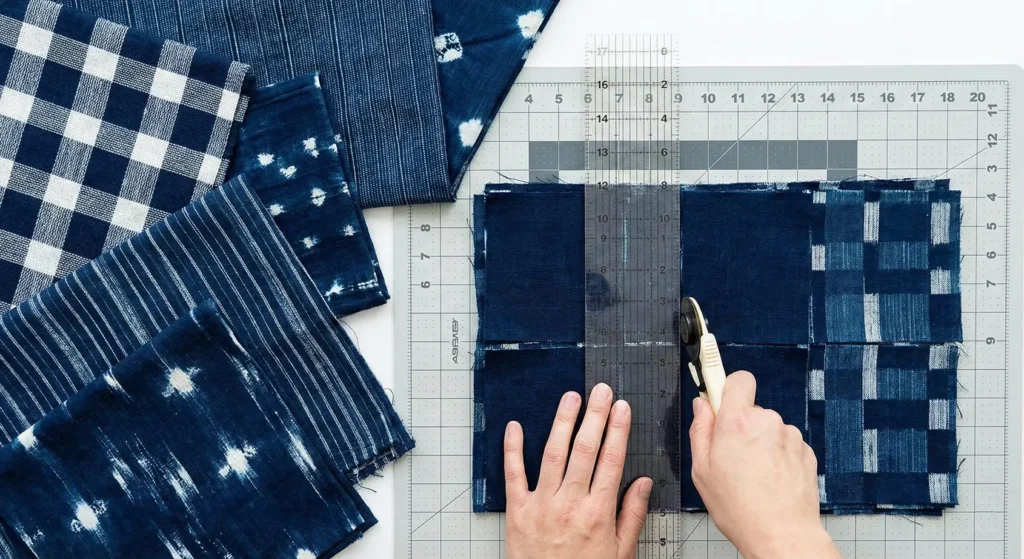 Japanese Kasuri Fabric Sofa Covers for Textured Comfort