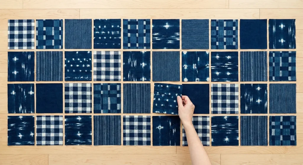 Japanese Kasuri Fabric Sofa Covers for Textured Comfort