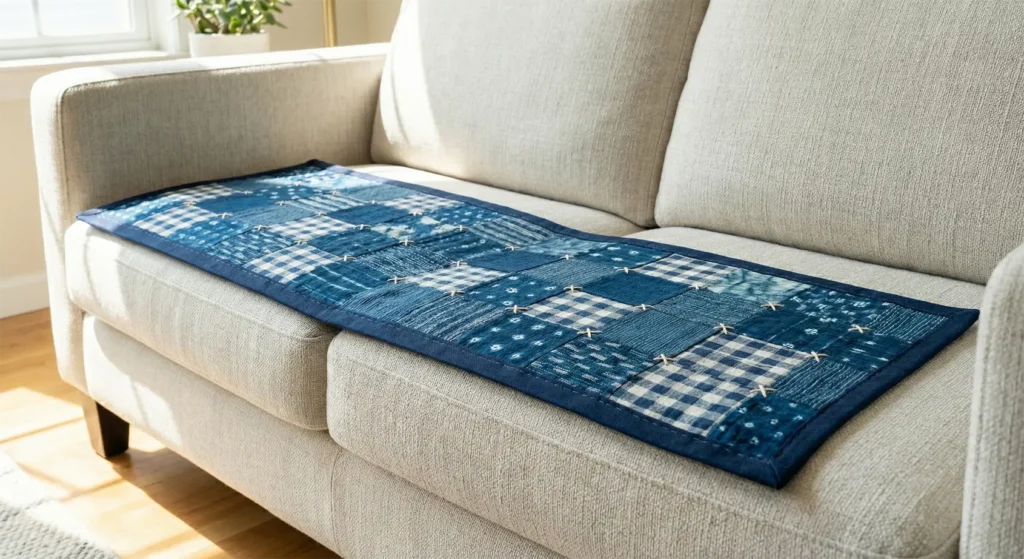 Japanese Kasuri Fabric Sofa Covers for Textured Comfort