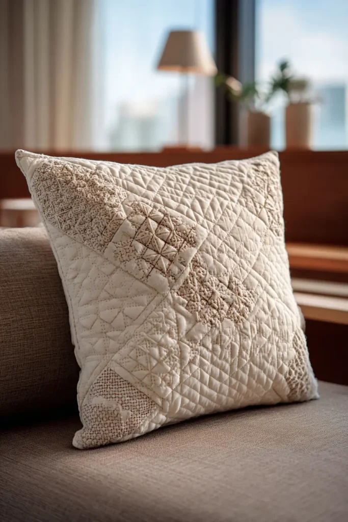 Kogin-Zashi Inspired Quilt Blocks for Modern Throw Pillows