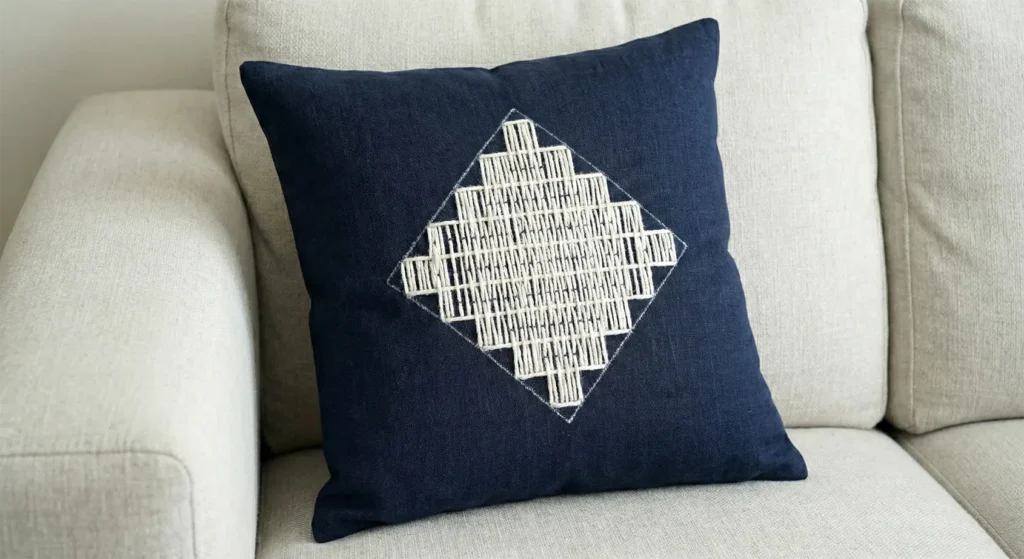 Kogin-Zashi Inspired Quilt Blocks for Modern Throw Pillows