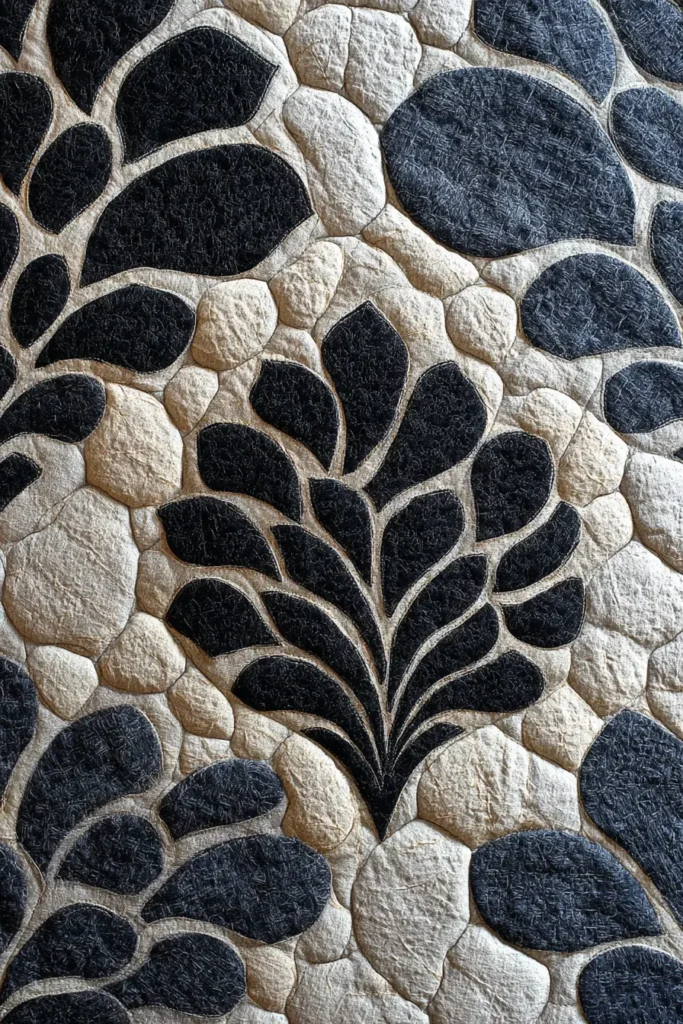 Lava Rock Hawaiian Quilt Pattern for Floor Quilts