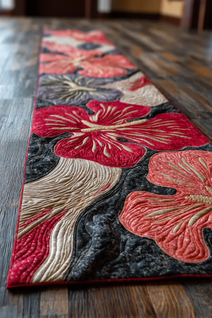 Lava Rock Hawaiian Quilt Pattern for Floor Quilts