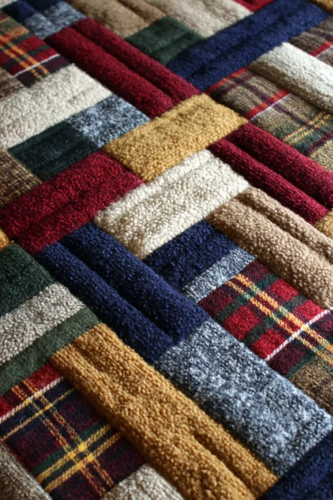 Log Cabin Quilt Patterns Using Wool and Flannel Batting