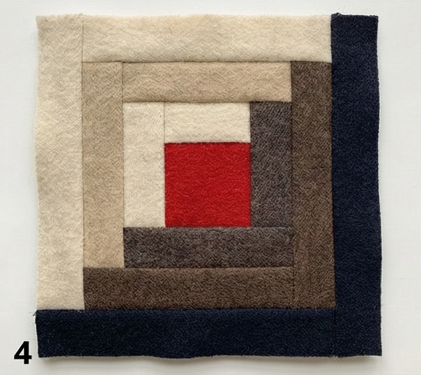 Log Cabin Quilt Patterns Using Wool and Flannel Batting