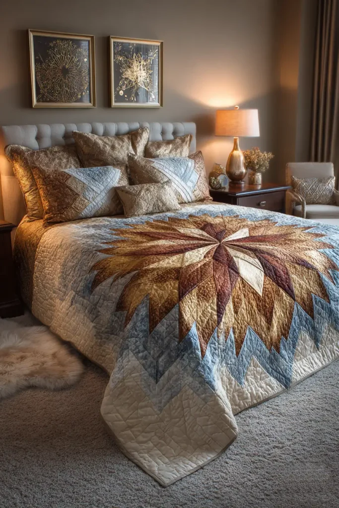 Luxurious Lone Star Quilt Designs for a Statement Bedspread