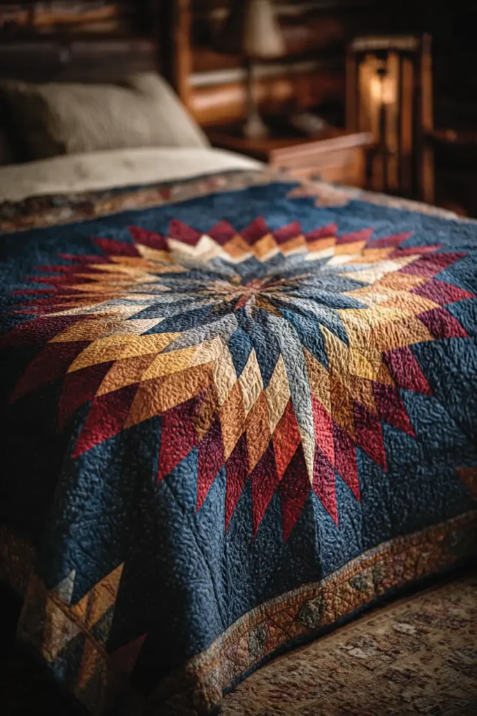 Luxurious Lone Star Quilt Designs for a Statement Bedspread