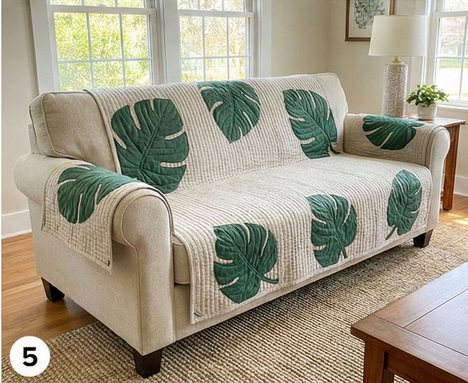 Luxury Hawaiian Sofa Covers with Traditional Quilt Patterns
