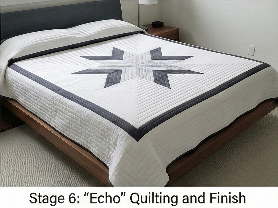 Minimalist Carpenter’s Star Quilt Ideas for Modern Beds