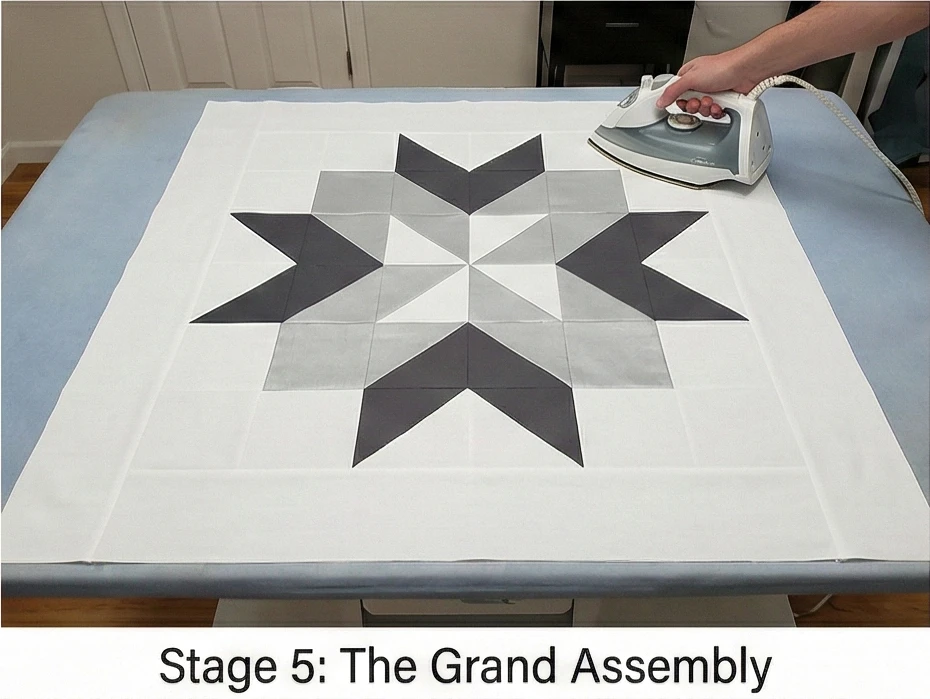 Minimalist Carpenter’s Star Quilt Ideas for Modern Beds