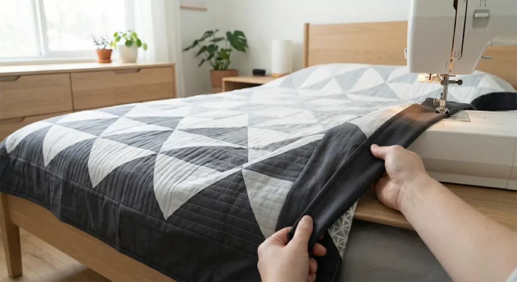 Minimalist Monochrome Scandinavian Quilt Patterns for Serene Bedrooms