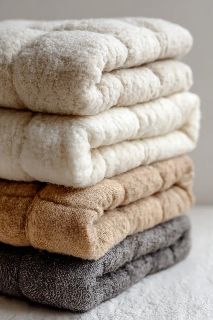 Minimalist Neutral Wool Quilts for Modern Winter Decor