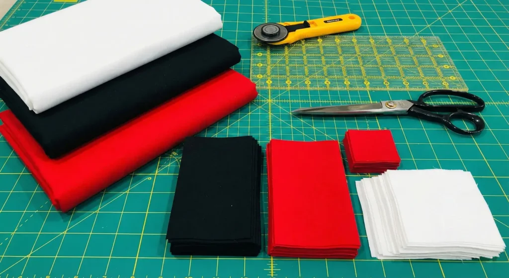 Minimalist Red, Black, and White Quilts with Clean Lines