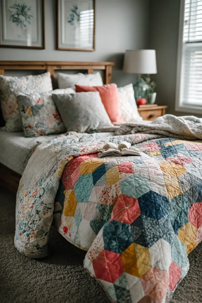 Modern Geometric Quilt Designs for a Stylish Teen Room