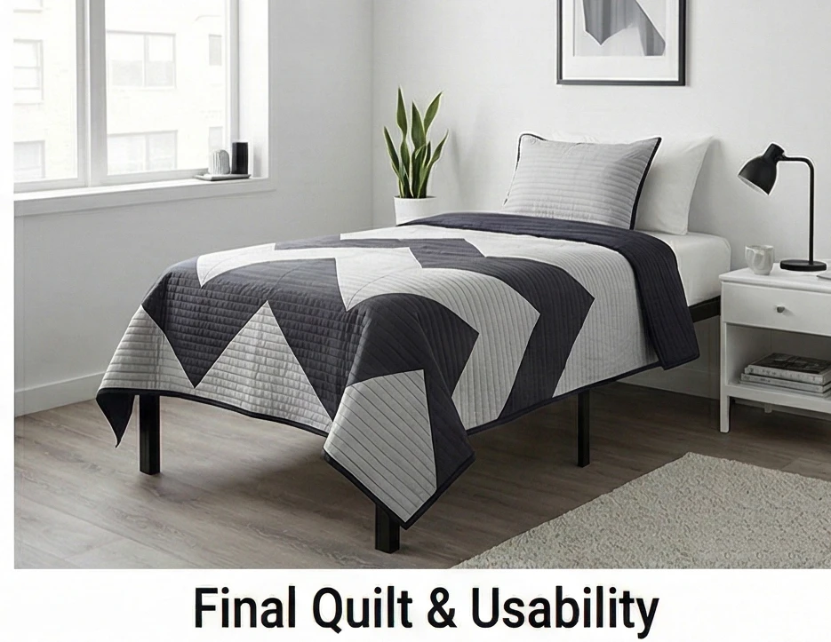 Modern Geometric Triangle Quilt Patterns for Teen Boys