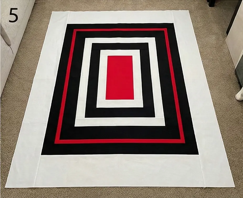 Modern Red, Black, and White Throw Quilts for Sectionals and Loveseats