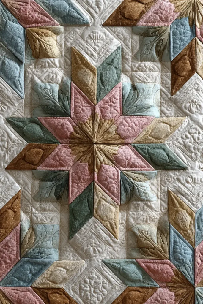 Mosaic Star Quilt Ideas for Stylish Dining Table Centerpieces