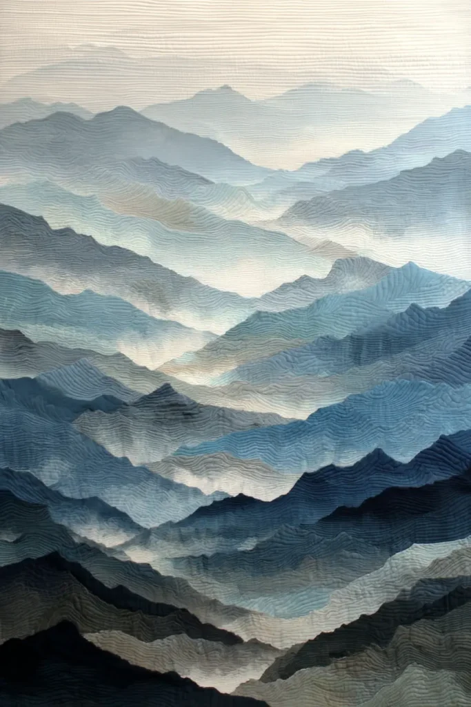 Mountains and Mist Quilt Patterns for Calming Wall Hangings