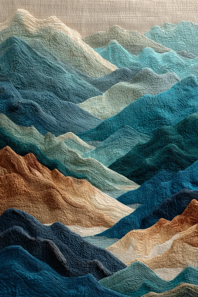 Mountains and Mist Quilt Patterns for Calming Wall Hangings