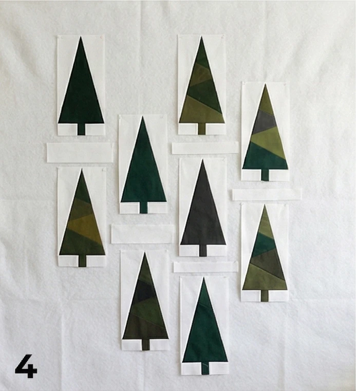 Nordic Pine Tree and Forest Motif Quilts for Wall Decor