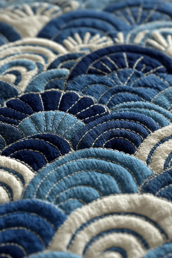 Ocean Wave Seigaiha Patterns for Relaxing Bedroom Decor