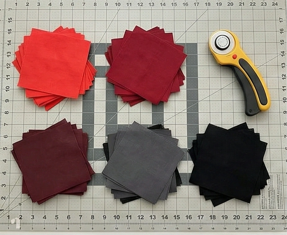 Ombre Red to Black Quilt for Dramatic Sofa Drape in Combined Room