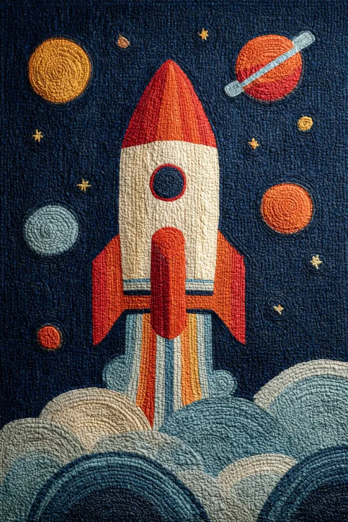Outer Space and Rocket Ship Quilt Patterns for Future Astronauts