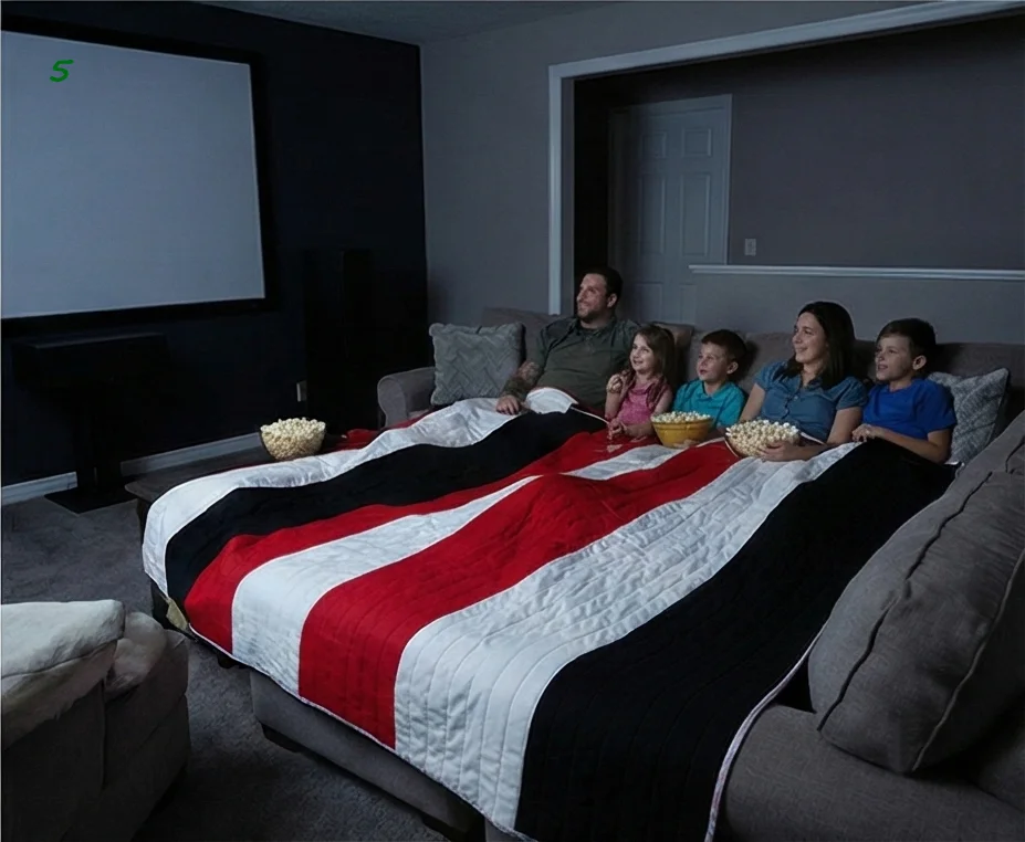 Oversized Color Block Quilts for Cozy Movie Nights
