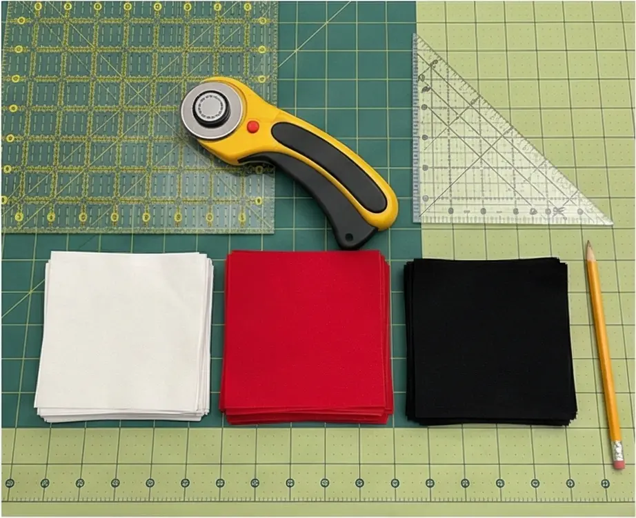 Pinwheel Quilt Ideas in Red, Black, and White for Sofa Pillow