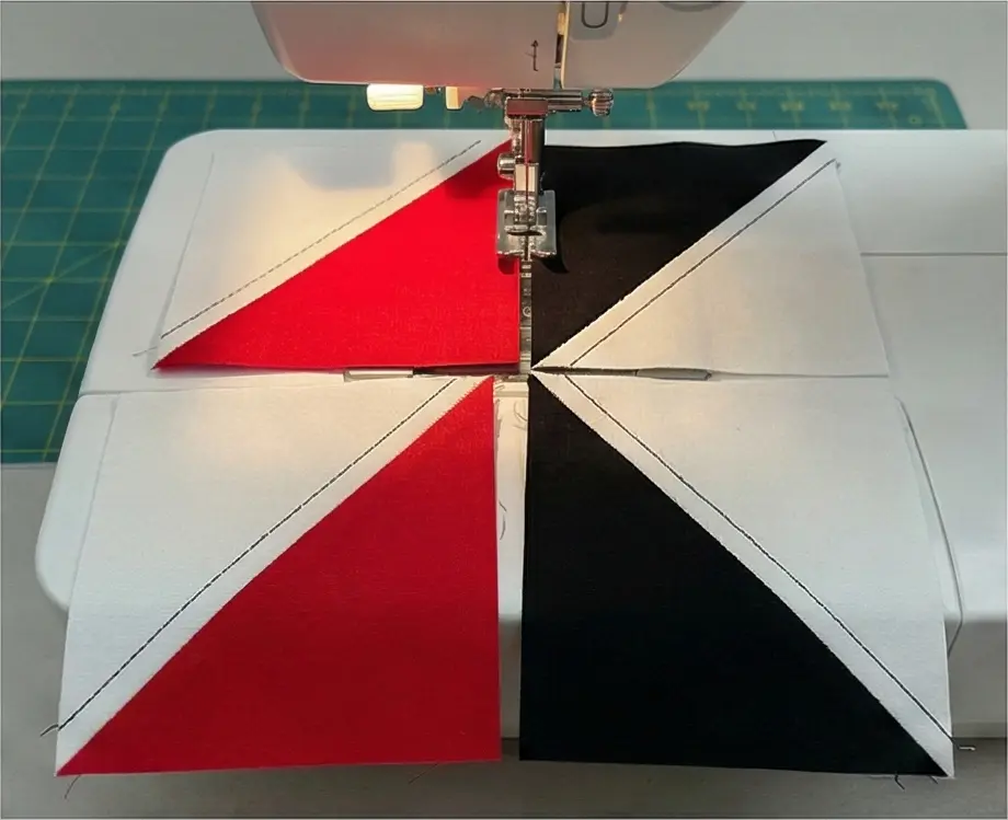 Pinwheel Quilt Ideas in Red, Black, and White for Sofa Pillow