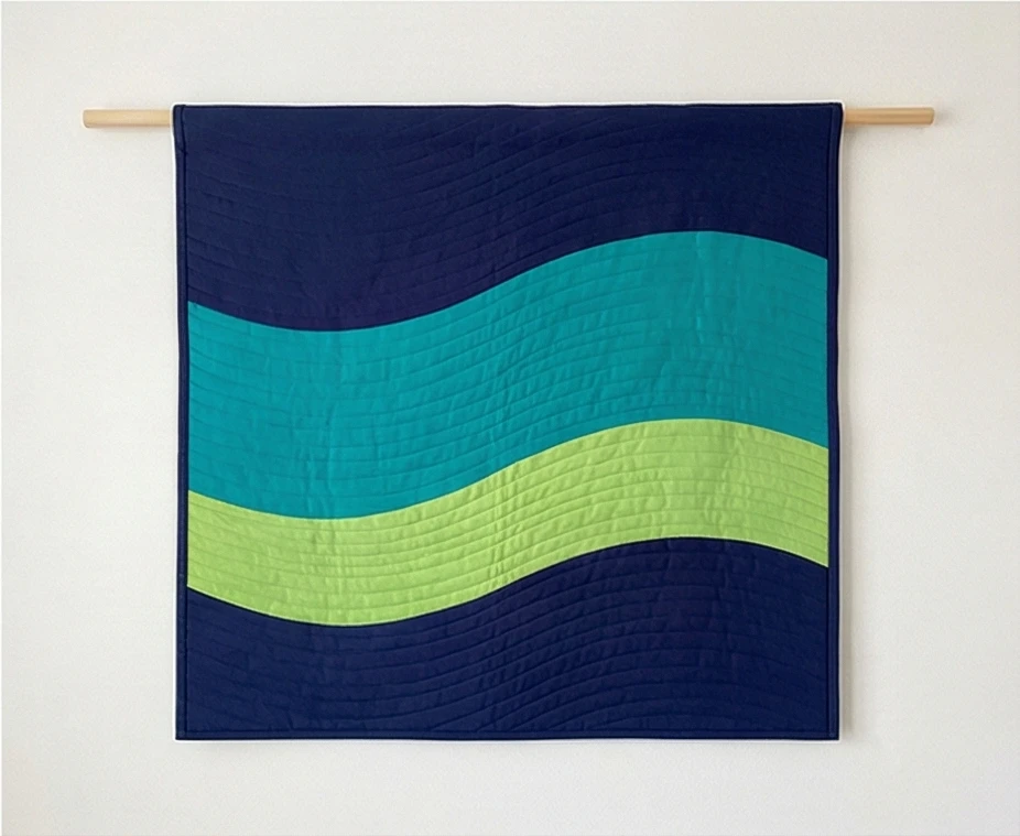 Quilted Wall Hangings with Abstract Nordic Landscapes