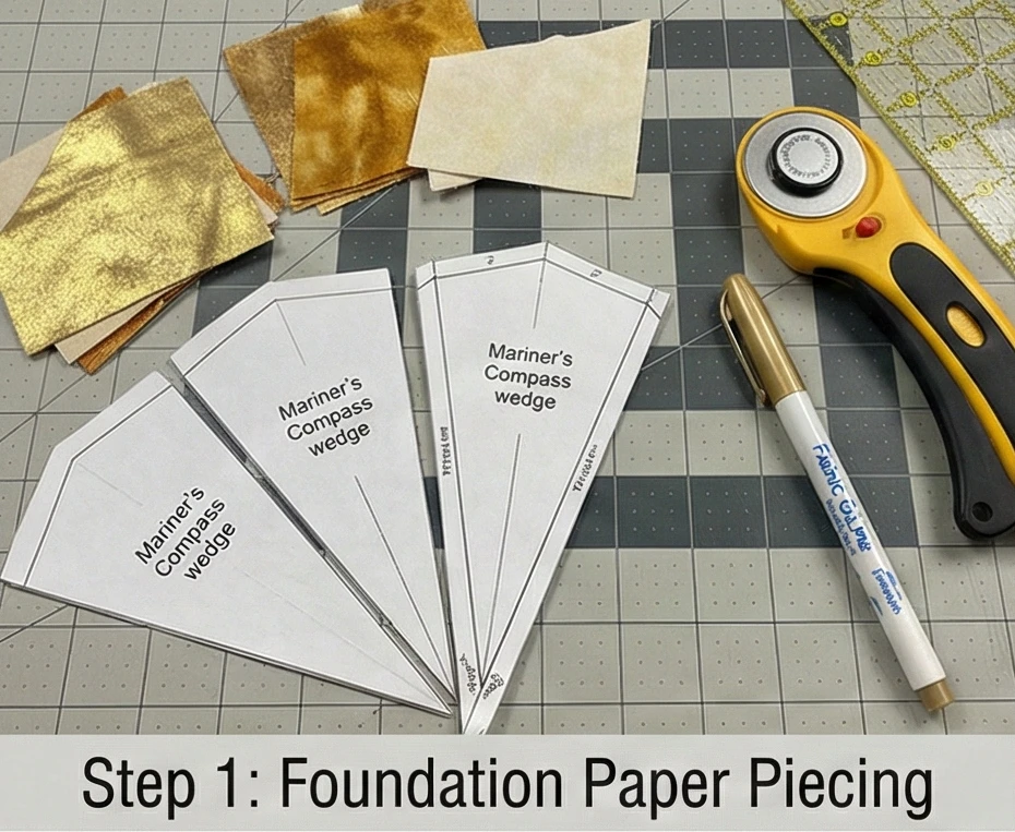 Radiant Sunburst Star Quilt Medallions for Hallway Decor