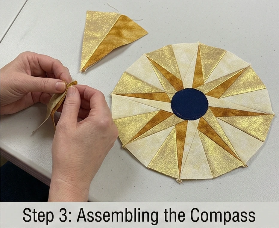 Radiant Sunburst Star Quilt Medallions for Hallway Decor