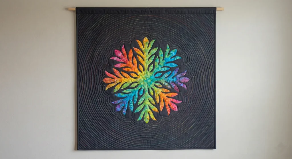 Rainbow Eucalyptus Hawaiian Quilt for Artistic Wall Decor