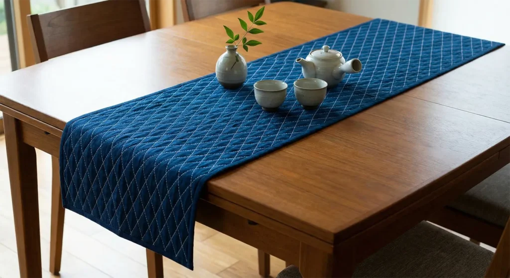 Refined Hishizashi Indigo Quilt Patterns for Elegant Table Runners