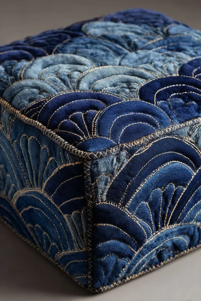 Refined Shonai Quilt Patterns for Ottoman Covers