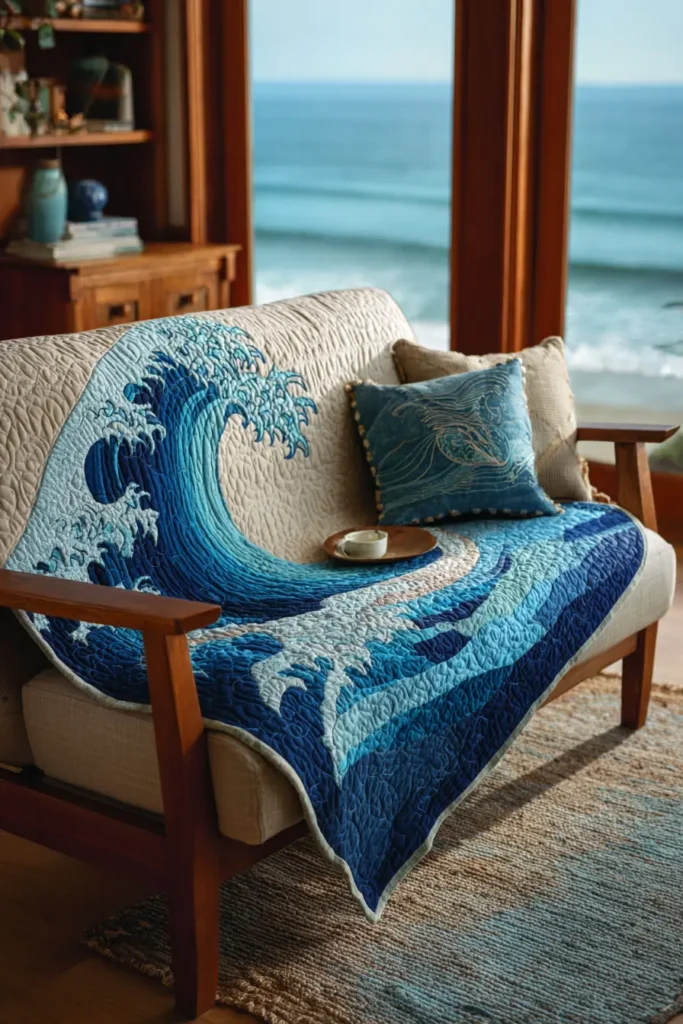 Relaxing Ocean Wave Quilt Patterns for Cozy Couch Covers