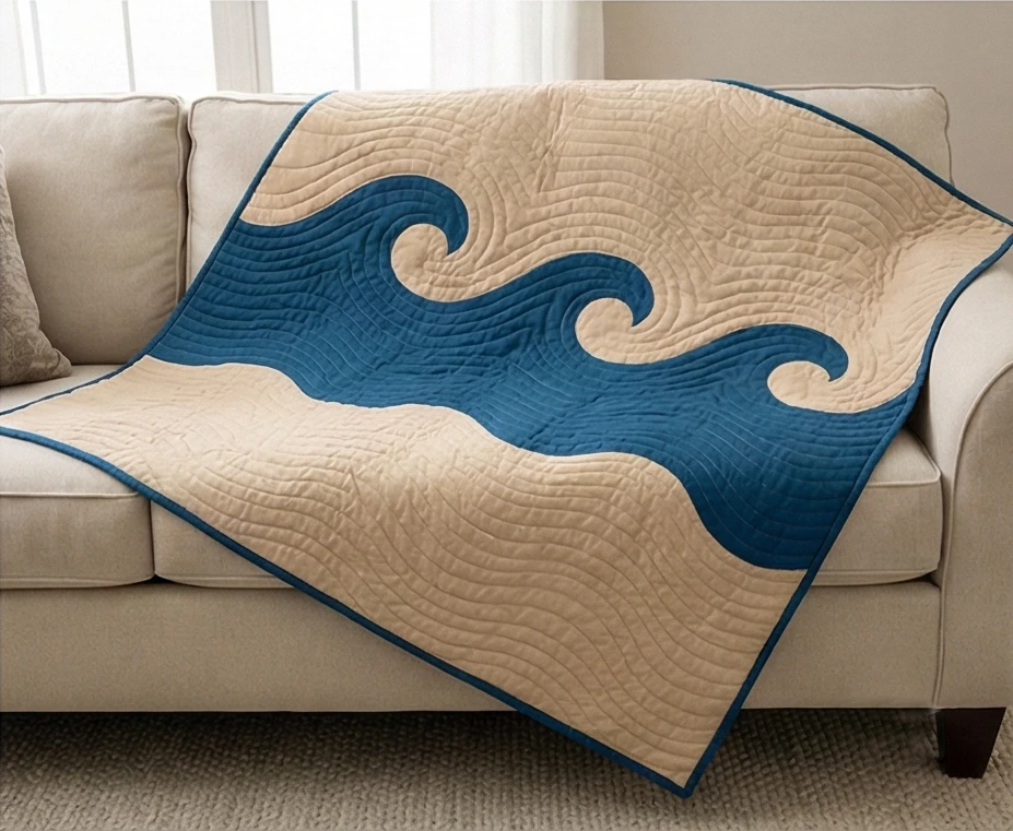 Relaxing Ocean Wave Quilt Patterns for Cozy Couch Covers