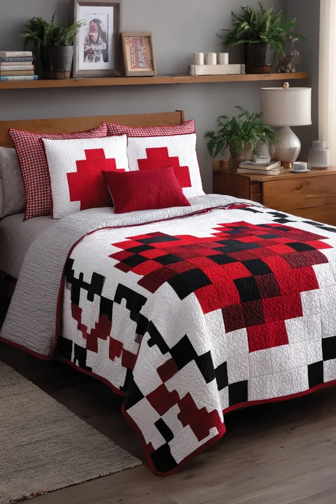 Romantic Red Heart Patchwork for Cozy Bedrooms