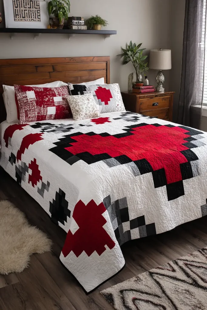 Romantic Red Heart Patchwork for Cozy Bedrooms