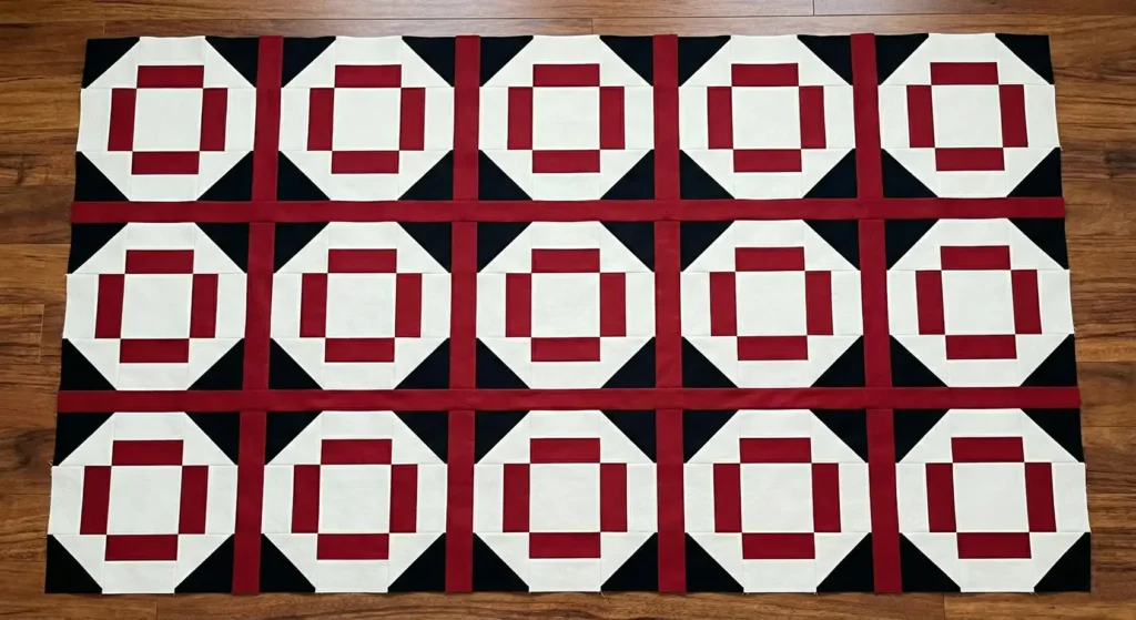 Rustic Farmhouse Red, Black, and White Quilt Designs
