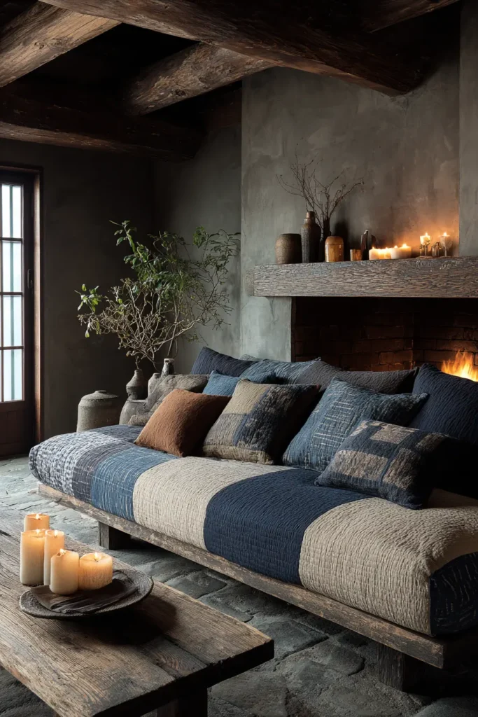 Rustic Japanese Farmhouse Patchwork Couch Covers