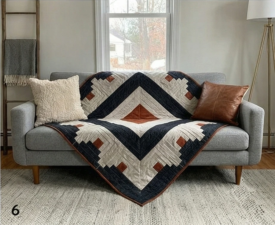 Rustic Nordic Log Cabin Patterns for Stylish Couch Protection