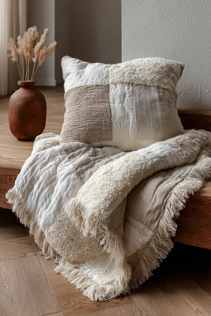 Scandi-Boho Fringed Quilt Throws for Texture and Comfort