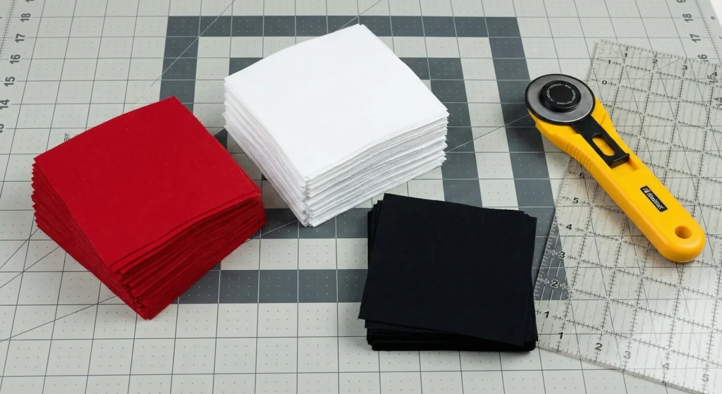 Scandinavian-Inspired Red, Black, and White Bedroom Quilts